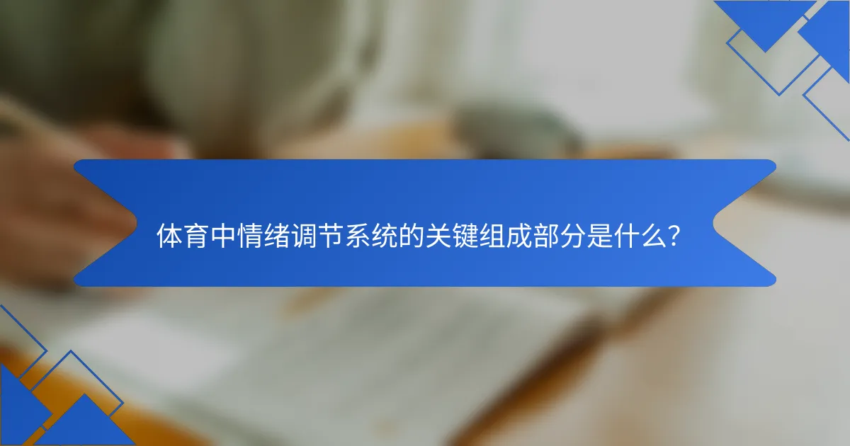体育中情绪调节系统的关键组成部分是什么？
