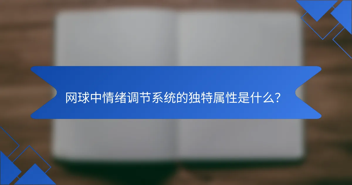 网球中情绪调节系统的独特属性是什么？