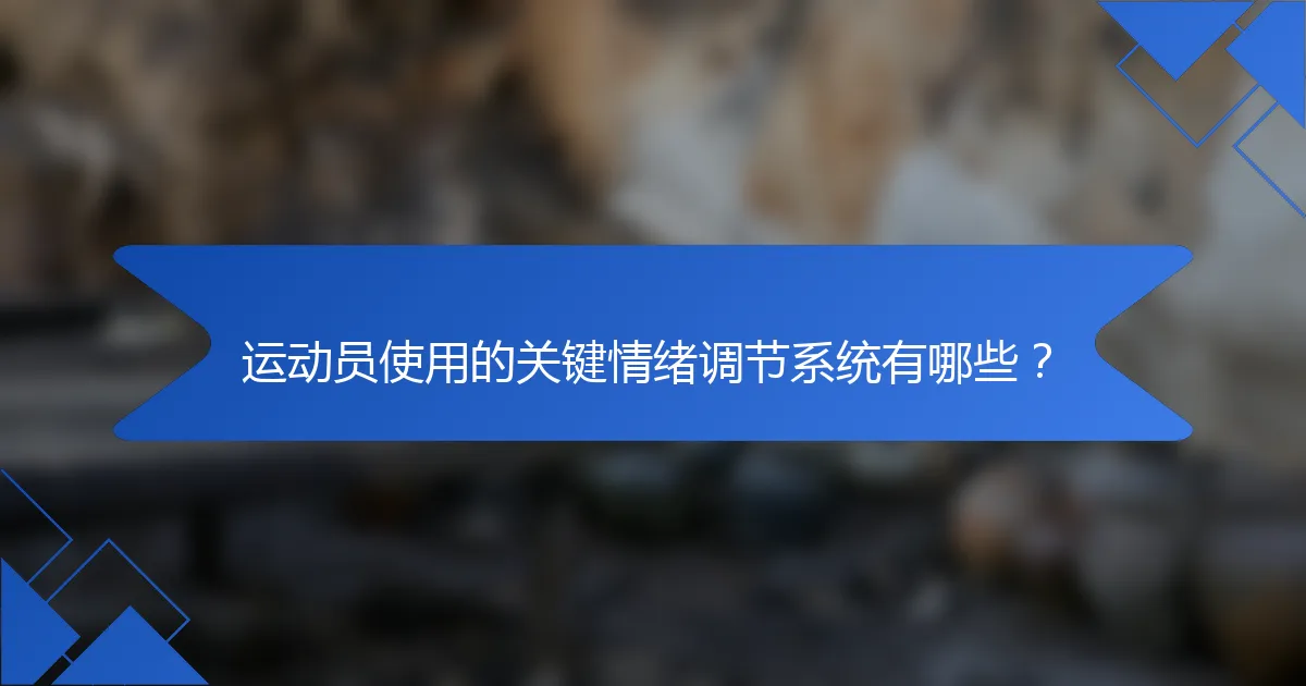 运动员使用的关键情绪调节系统有哪些？
