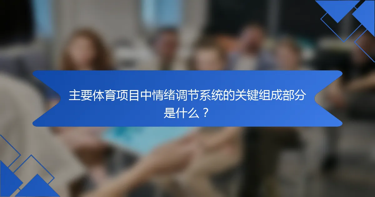 主要体育项目中情绪调节系统的关键组成部分是什么？